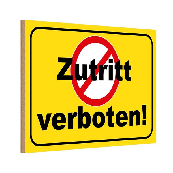 Holzschild 20X30 Cm Zutritt Verboten StraßEnschild Deko Geschenk Holz Schild-image