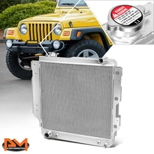 For 87-06 Jeep Wrangler YJ/TJ 2.4-4.2 Full Aluminum Core 3-Row Racing Radiator