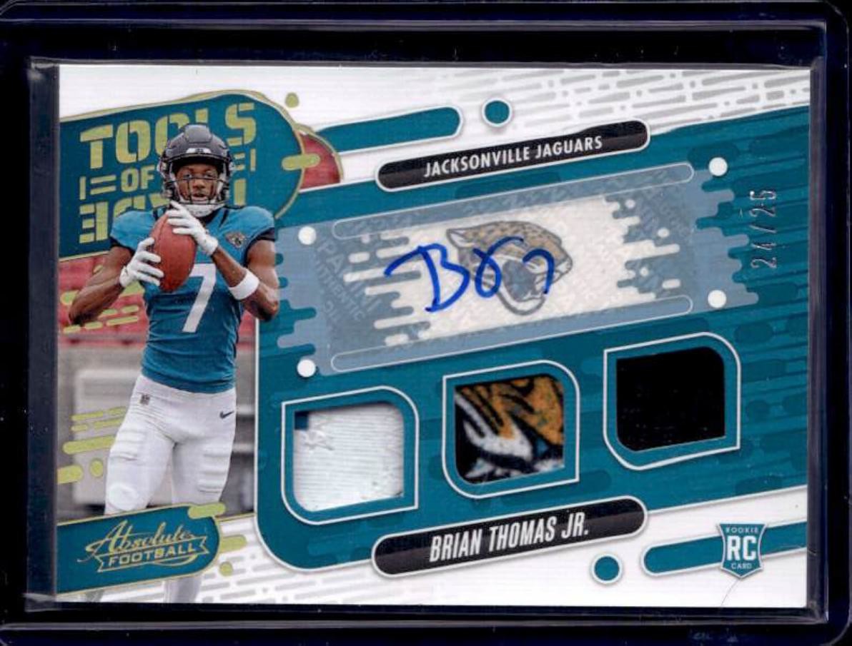 Brian Thomas Panini Absolute Tools of the Trade Triple Relics #TOTTBTJ Autograph-Prime