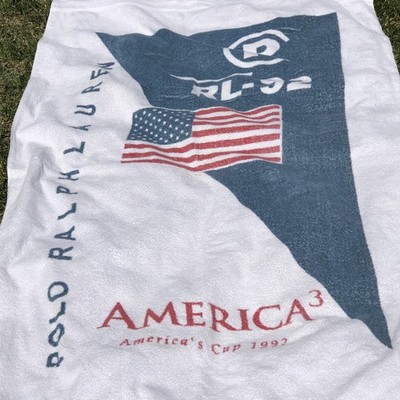 polo 1992 America's Cup タオル ラルフローレン Vintage Polo Ralph Lauren RL-92 AMERICA'S CUP 1992 Sailing White