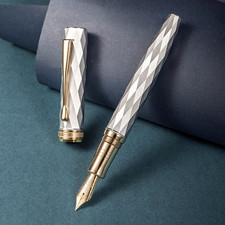 HongDian N11 Louvre White FOUNTAIN PEN EF Nib -NEW in box