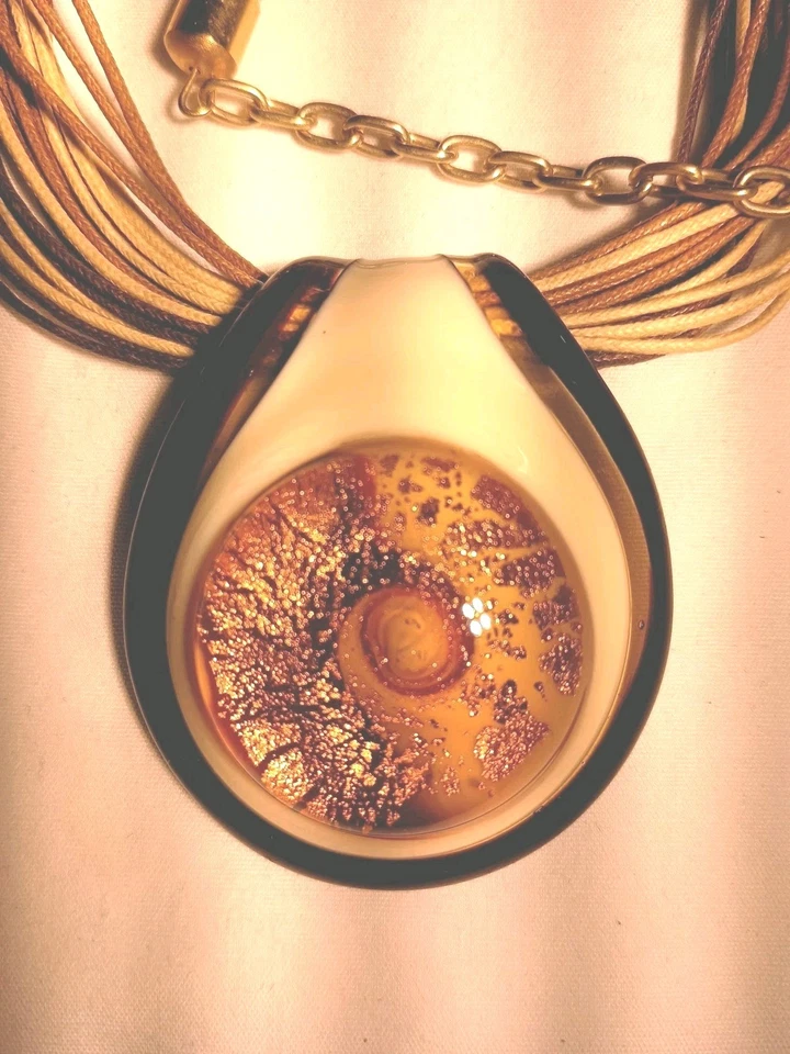 Antica Murrina Venezia "Voltolina" Vintage Chocker Cristal Colgante Collar! ¡MIRA! Foto 2 de 4