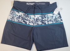 Old Navy Color Blocked Built In Flex Board Shorts Men's Size 36 WAVE Design NWT
