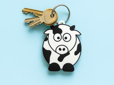 Cow 3D Printed Keychain Key Ring Charm Bag Backpack Gift
