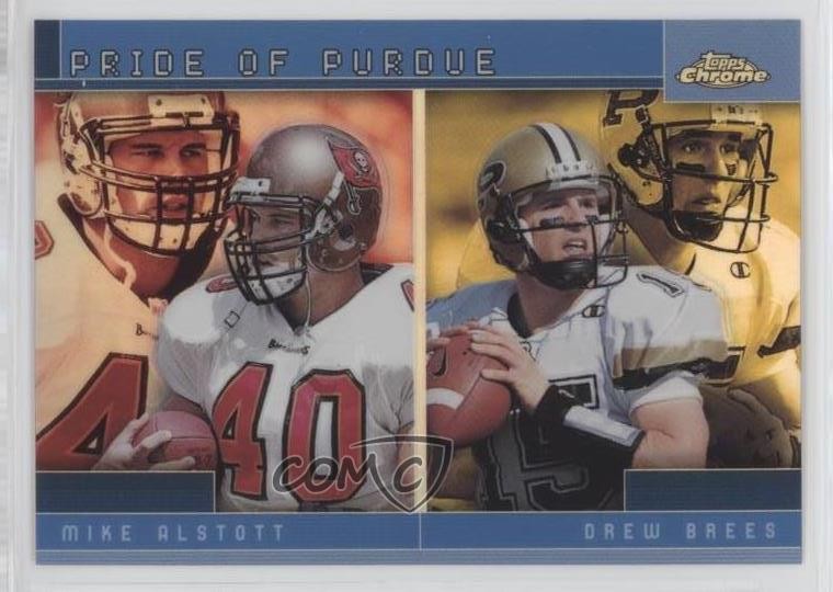 2001 Topps Chrome Combos Refractor Mike Alstott Drew Brees #TC15 Rookie RC