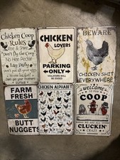 CHICKEN FUNNY HUMOR 8x12 Metal/Tin Signs - 6 Pack - S617