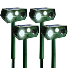 2025 Deer Repellent Devcies Solar Ultrasonic Animal Repellent Outdoor Waterpr...