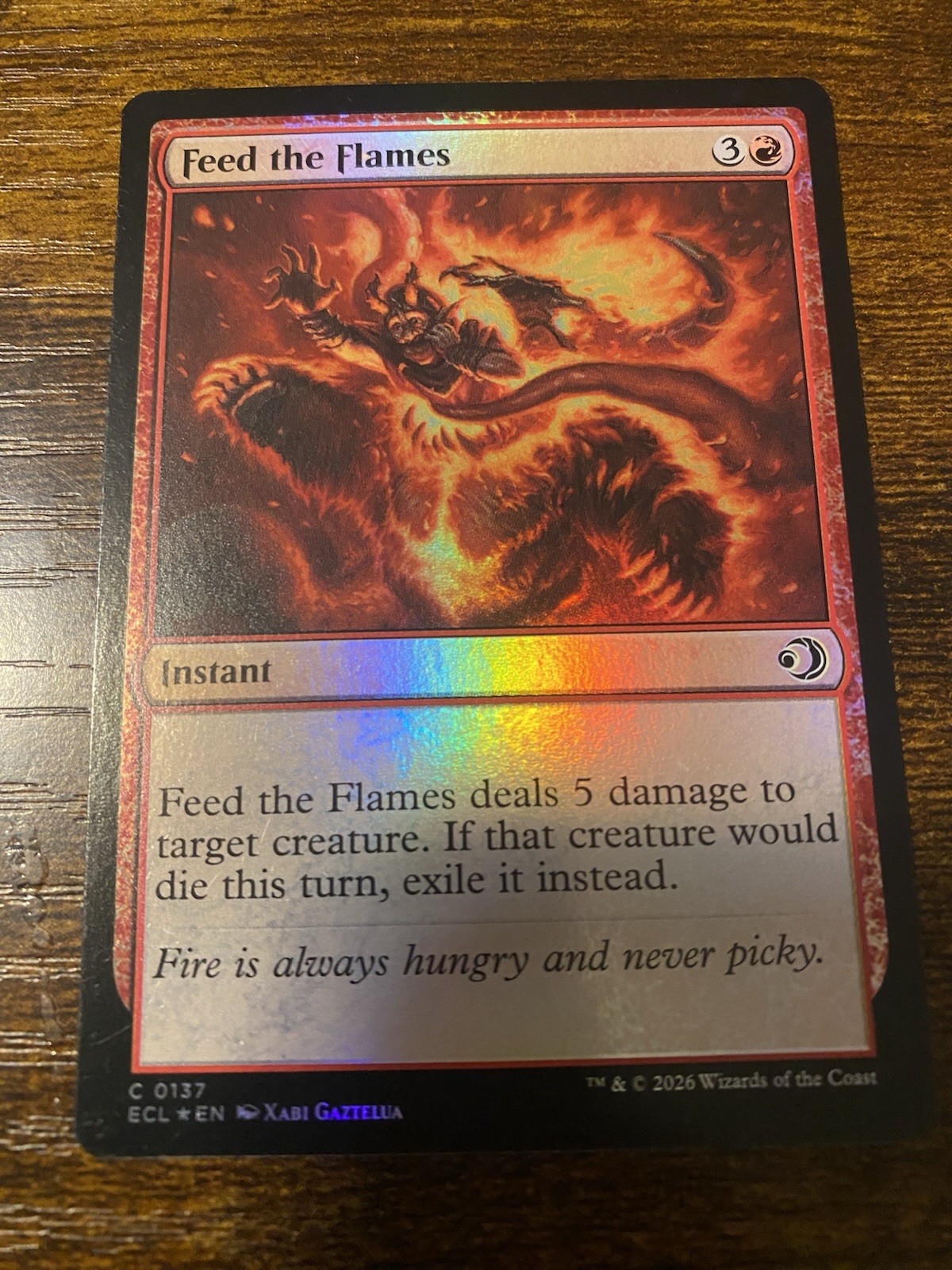 Feed the Flames C 0137 Common FOIL Lorwyn Eclipsed Near Mint Card Game Magic MTG