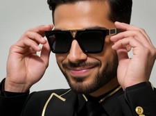 Man Hip Hop Glasses Luxury Dark Lens Classic New Model Male Party Sunglasses Big