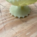 Vintage Fenton URANIUM CUSTARD GLASS PINWHEEL Footed Compote with Saw Tooth 6.5" — photo 8