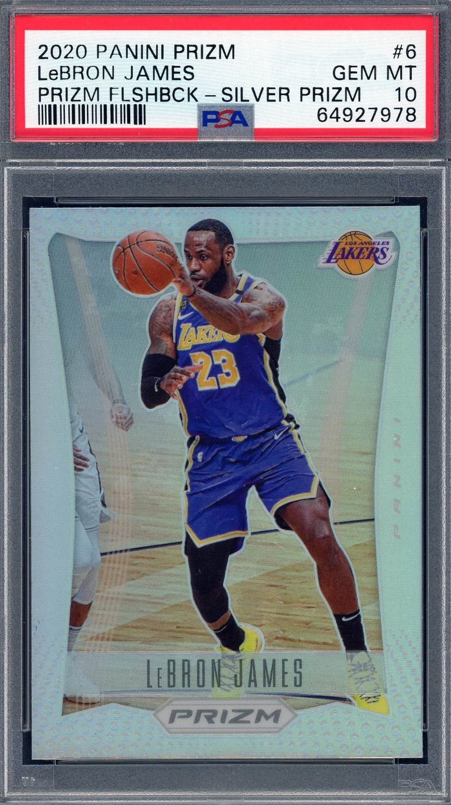 2020 Panini Prizm # 6 LeBron James Flashback Silver PSA 10 Gem Mint Lakers 7978