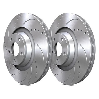 For Hyundai Equus 11-16 Drilled & Slotted 1-Piece Rear Brake Rotors