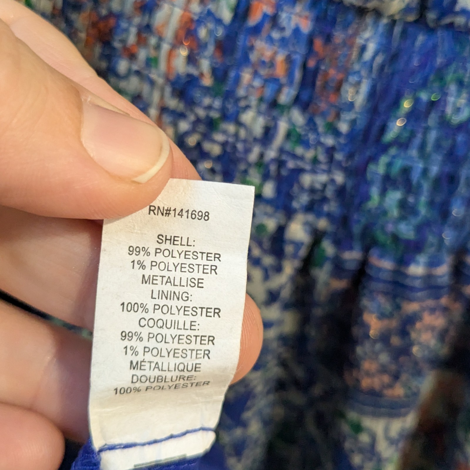 Ramy Brook Paris Patchwork Smocked Mini Dress Blu… - image 6