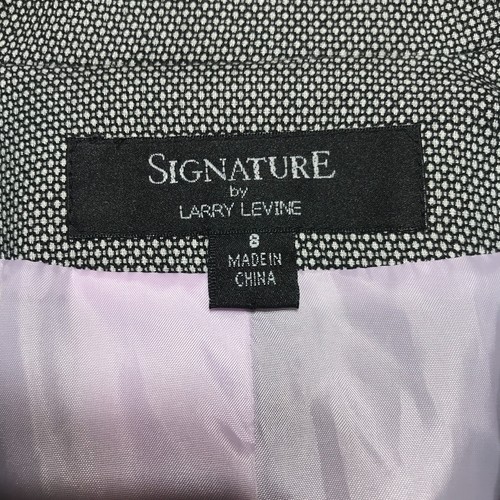 Signature by Larry Levine Blazer Jacket Womens 8 Stretch Knit Gray Unique Collar - Picture 5 of 13