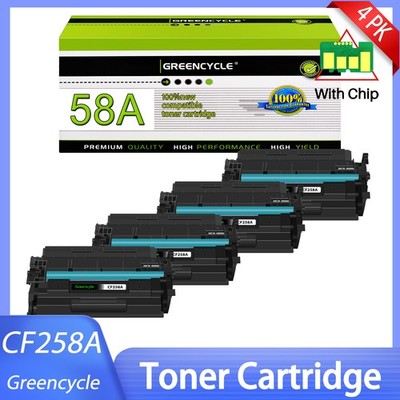4P CF258A 58A BK Toner [NEW Chip] for HP LaserJet Pro MFP M428dw M428fdn Printer