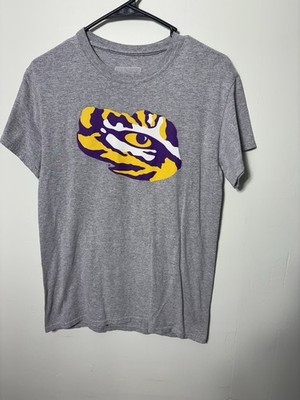 Captivating LSU Tigers Eye Graphic Tee Womens Small Gray NCAA Football