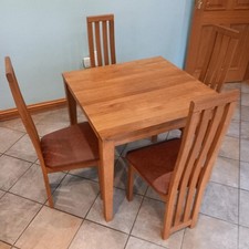 Solid wood dining table and 4 chairs used