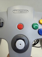Nintendo 64 Solid Gray Controller NUS-005 Official N64 OEM Working Tight Stick