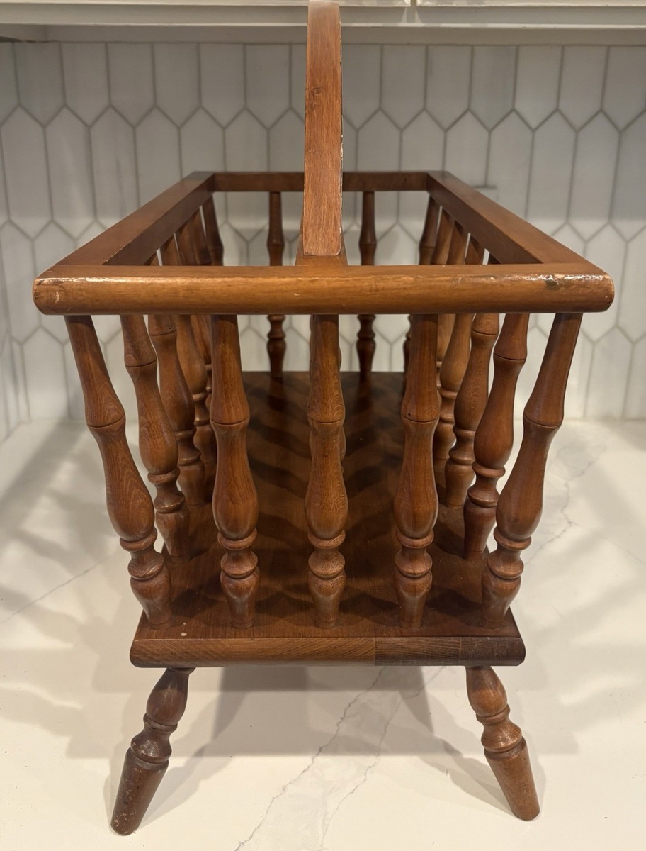 Vintage Magazine Rack Authentic Furniture Products Maple Wood 19