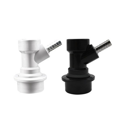 1 Pair TWELVETAP Ball Lock keg couplers Barb 1/4 , Black & White & Grey 