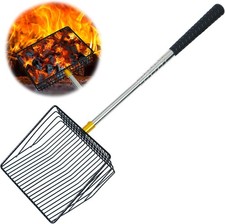 Hollow Out Fireplace Shovel Black Metal Coal Ash