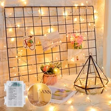 Christmas String Lights Battery Operated 17 FT 50 LED Fairy Twinkle Warm White 