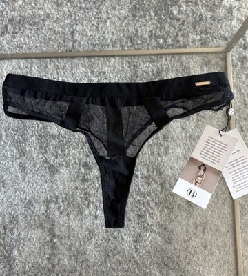 Bluebella Karolina Black Mesh Thong Lingerie XS NWT Sheer
