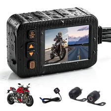 Motorcycle 1080P Dash Cam Front and Rear Dual Lens, IP67 Waterproof HD DVR wi...