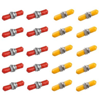 20 PCS Fiber Optical Coupler ST To ST Bulkhead Connector Simplex Singlemode