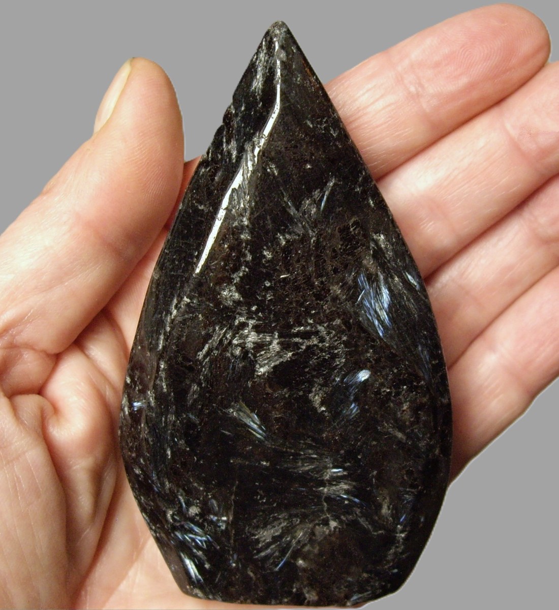 Nice Silvery Blue Flash Astrophyllite and Garnet Carved 145.9g | eBay