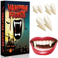 Vampire Teeth Fangs for Adults: Halloween Realistic Fake Fangs for Cosplay, V...