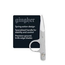 Gingher 4.5" Thread Nippers - Knife-Edge, Stainless Steel, Leather Sheath