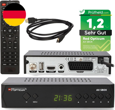 RED OPTICUM HD Sat Receiver Für Satellitenschüssel Mit Aufnahmefunktion S-Box PV