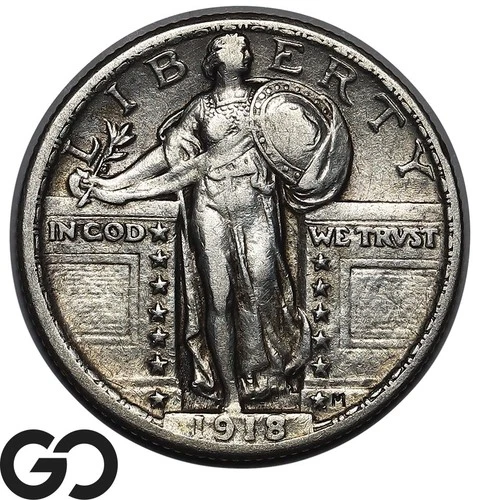 1918 Standing Liberty Quarter, Choice AU