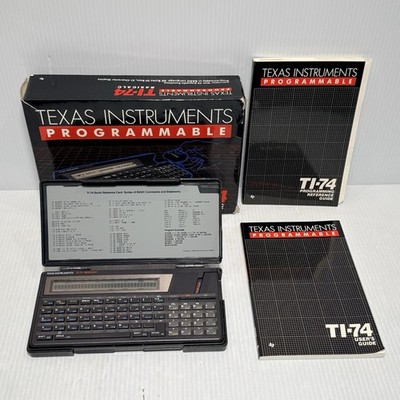 Texas Instruments TI-74 BASICALC Calculator with Outer Case 1985 Tested Working