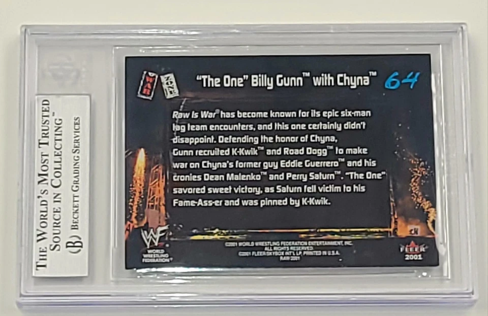 2001 Fleer WWF Chyna & Billy Gunn Dual Auto Card BAS Slabbed – Raw is War WWE - Image 2 of 4