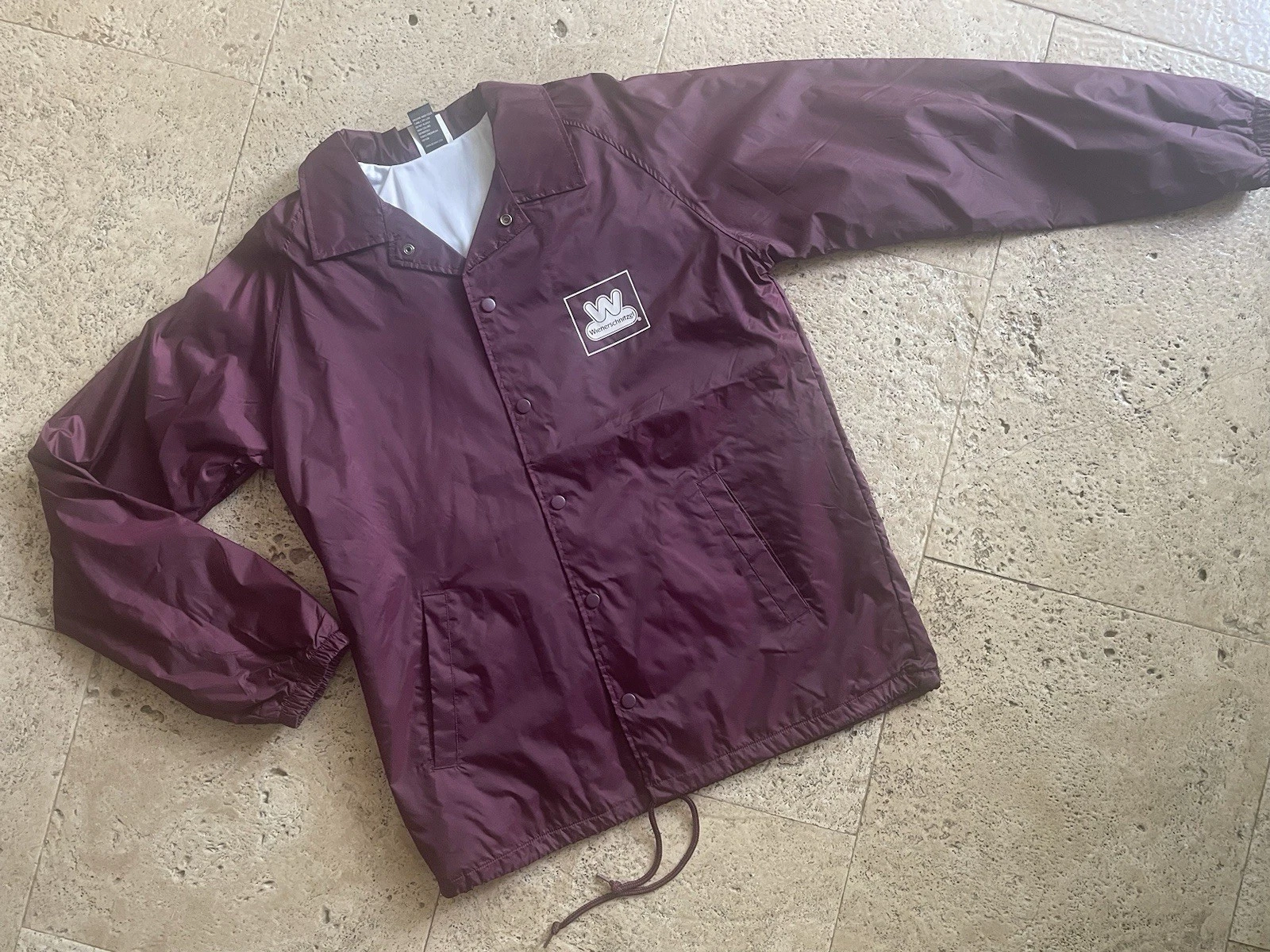 Weiner Schnitzel Jacket Size Large/windbreaker/6 Snap Nylon Lightweight Jacket