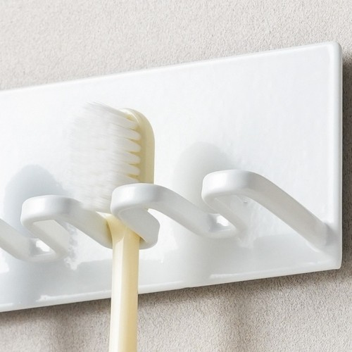 Wall-mounted Toothbrush Storage Rack 5 Slots Toilet Hanger Shelf Toiletry - Picture 10 of 14
