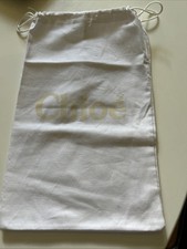 White Chloe Drawstring Dust Bag 8.5 x13.5 New