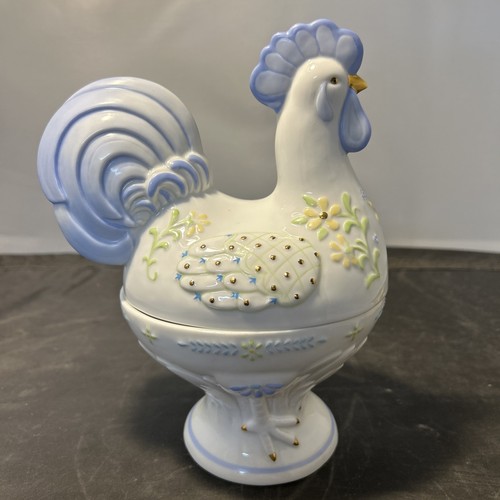 Lenox Sunny Morning Rooster Box 2004 Fine Porcelain Trinket Box Figurine 8" Tall - 第 1/7 張圖片