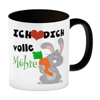 Ich Liebe Dich Volle MöHre Kaffeebecher Schwarz