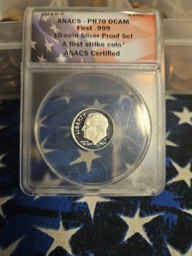 2019 S Silver Anacs Graded PR70 DCAM First Strike Roosevelt Dime. Free Shipping