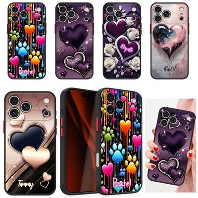 Cover For iPhone 17 16 Pro Samsung S24 S25 S26 Hearts Pattern Customized PC Case