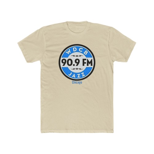 WDCB 90.9 FM Jazz Boston Music Station Men's Cotton Crew Tee - Picture 8 of 13