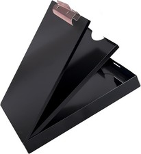 Saunders Cruiser Mate Black Aluminum Clipboard with Storage HIPAA Compliant