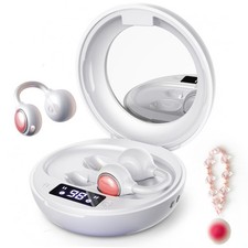 Open Ear Clip Wireless Earbuds Bluetooth 6.0, Powder Compact Case with LED Di...
