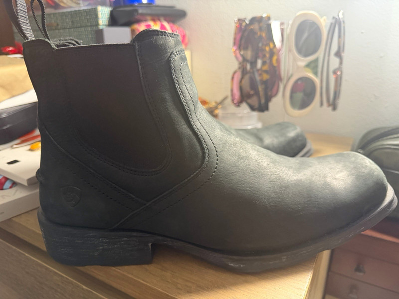 Ariat Men’s RAMBLER Black Leather Ankle Boots Square Toe SIZE 11.5