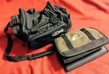 Bass & Plano soft side tackle boxes, range gear bags storage camping fishing VG+