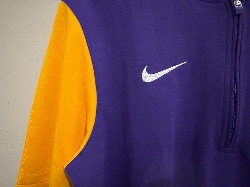 Nike Football Dri-FIT 1/4 Zip Pullover Top Mens M LSU Purple Yellow FJ9549-546 - Picture 3 of 6