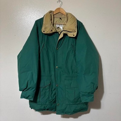 Vintage 80s L.L.Bean Maine Warden s Parka Green Down Fill Goretex Jacket Size L